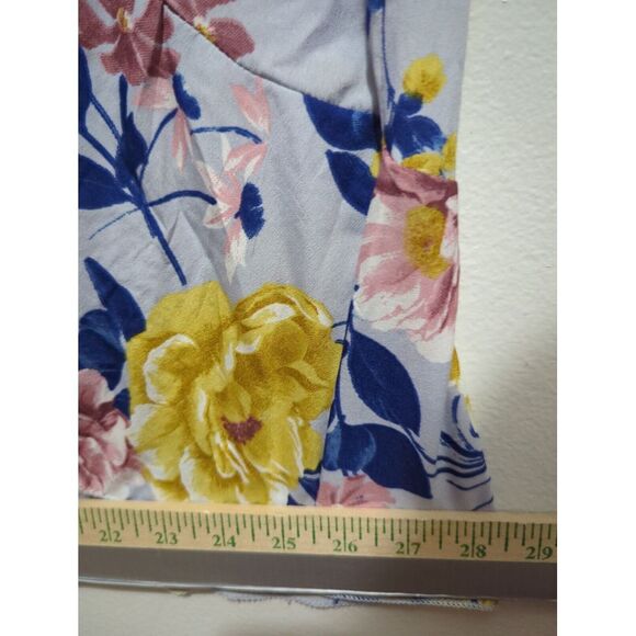 Indulge in Style Womens Gray Floral All Over Multicolor Maxi Dress Ruffle Size M - Picture 6 of 9